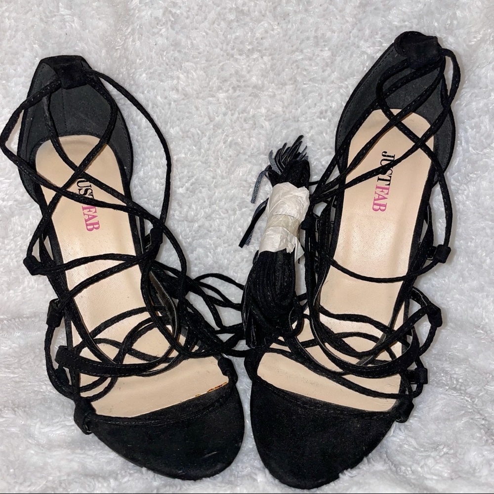 Lace up high heels